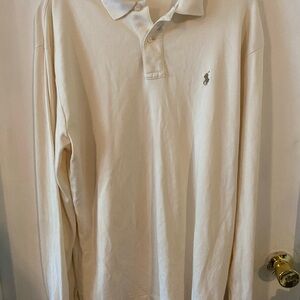 Ralph Lauren Polo Shirt Men's Size Large, Long Sleeve . Tan Color